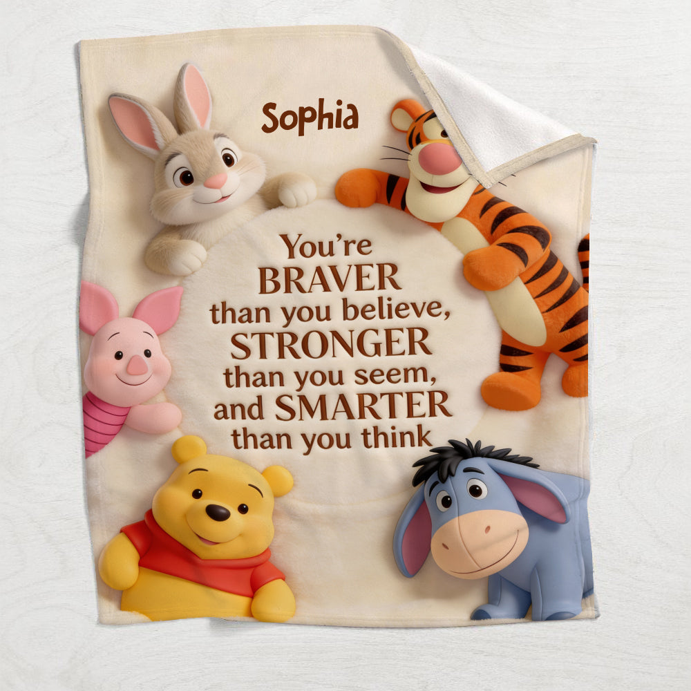 Personalized Yellow Bear Blanket Custom Name Gift for Kids Blanket GradoCreations
