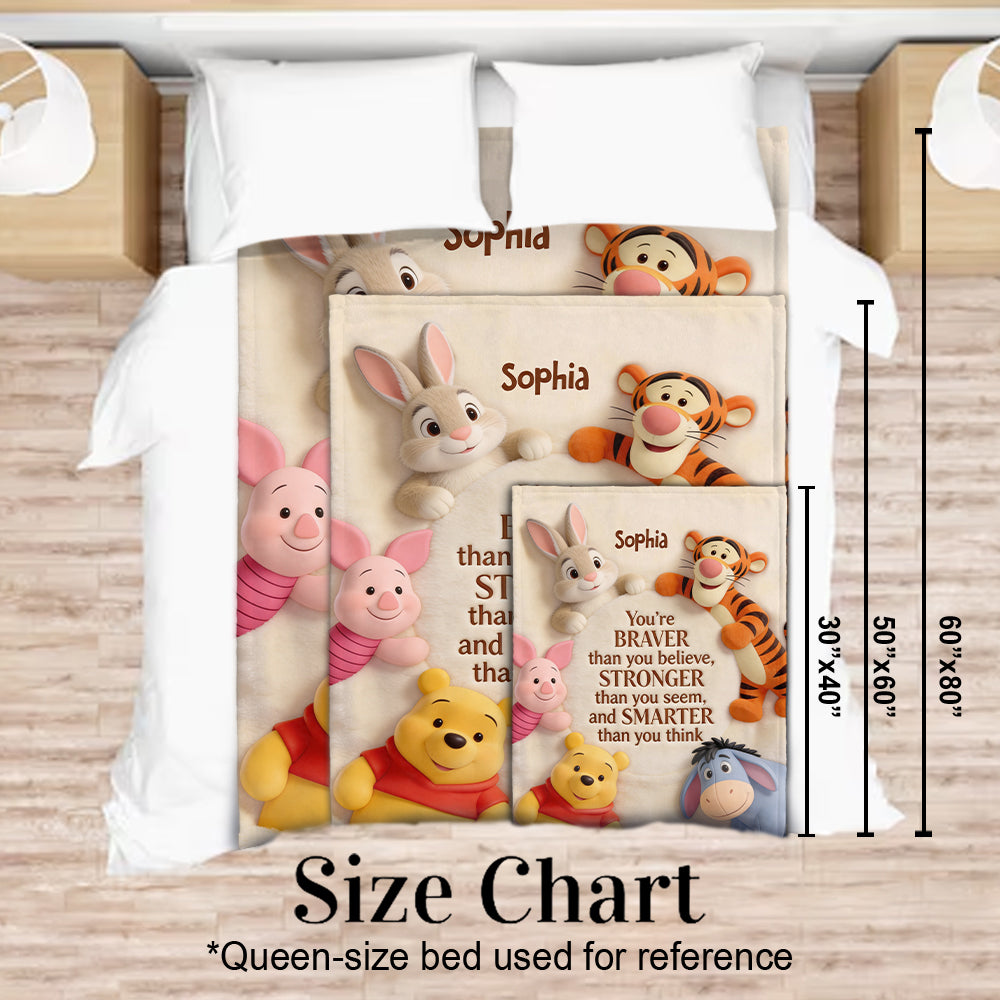 Personalized Yellow Bear Blanket Custom Name Gift for Kids Blanket GradoCreations