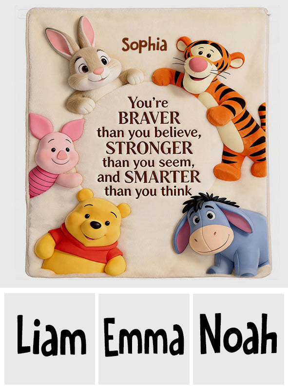 Personalized Yellow Bear Blanket Custom Name Gift for Kids Blanket GradoCreations