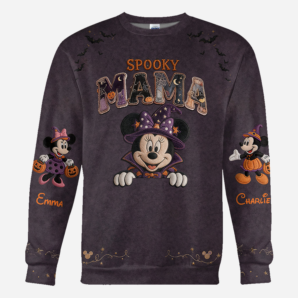 Personalized Spooky Mama All Over Shirt for Halloween Family Gifts All Over Shirt GradoCreations