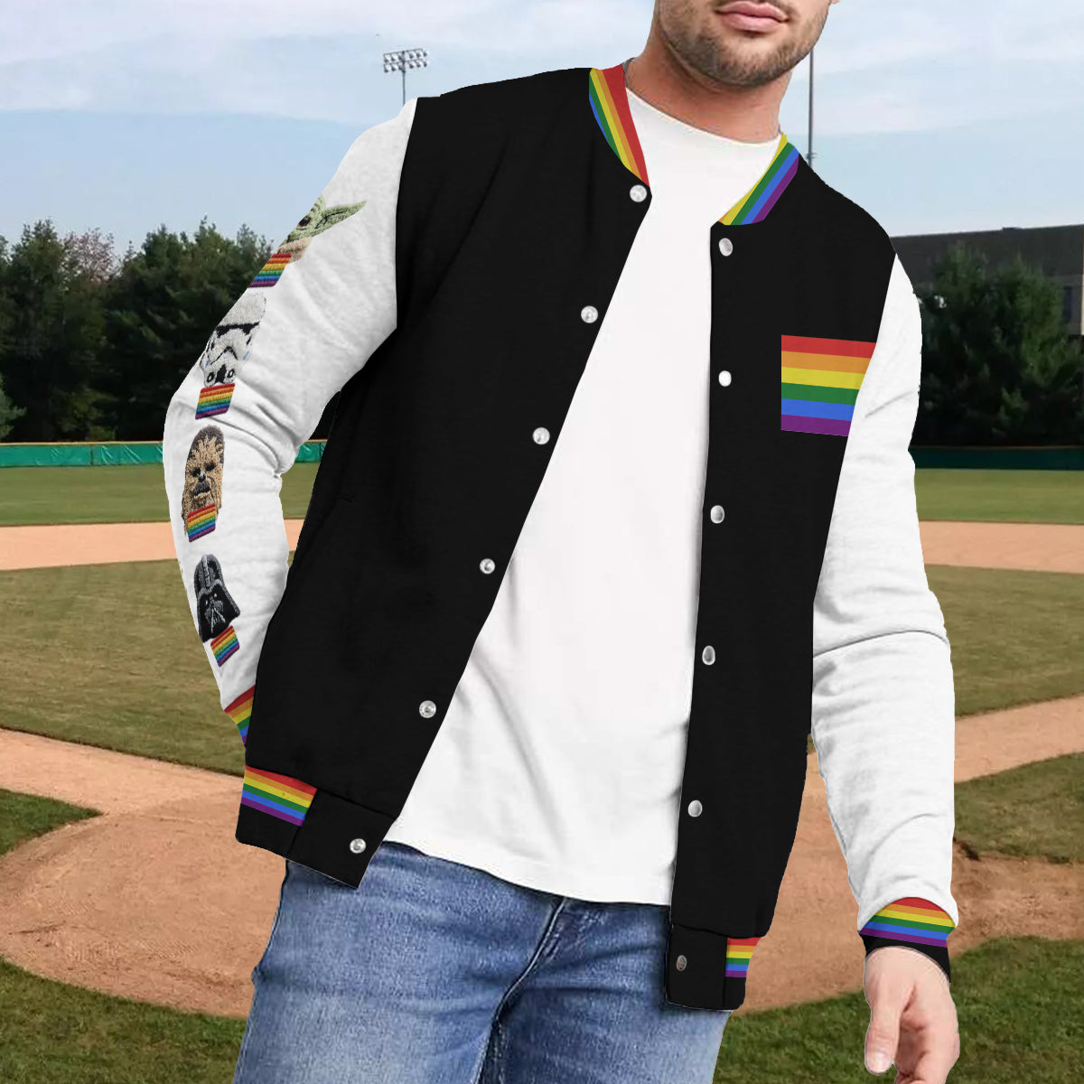 Personalized LGBT Support Varsity Jacket Custom Name Gift Varsity Jacket GradoCreations