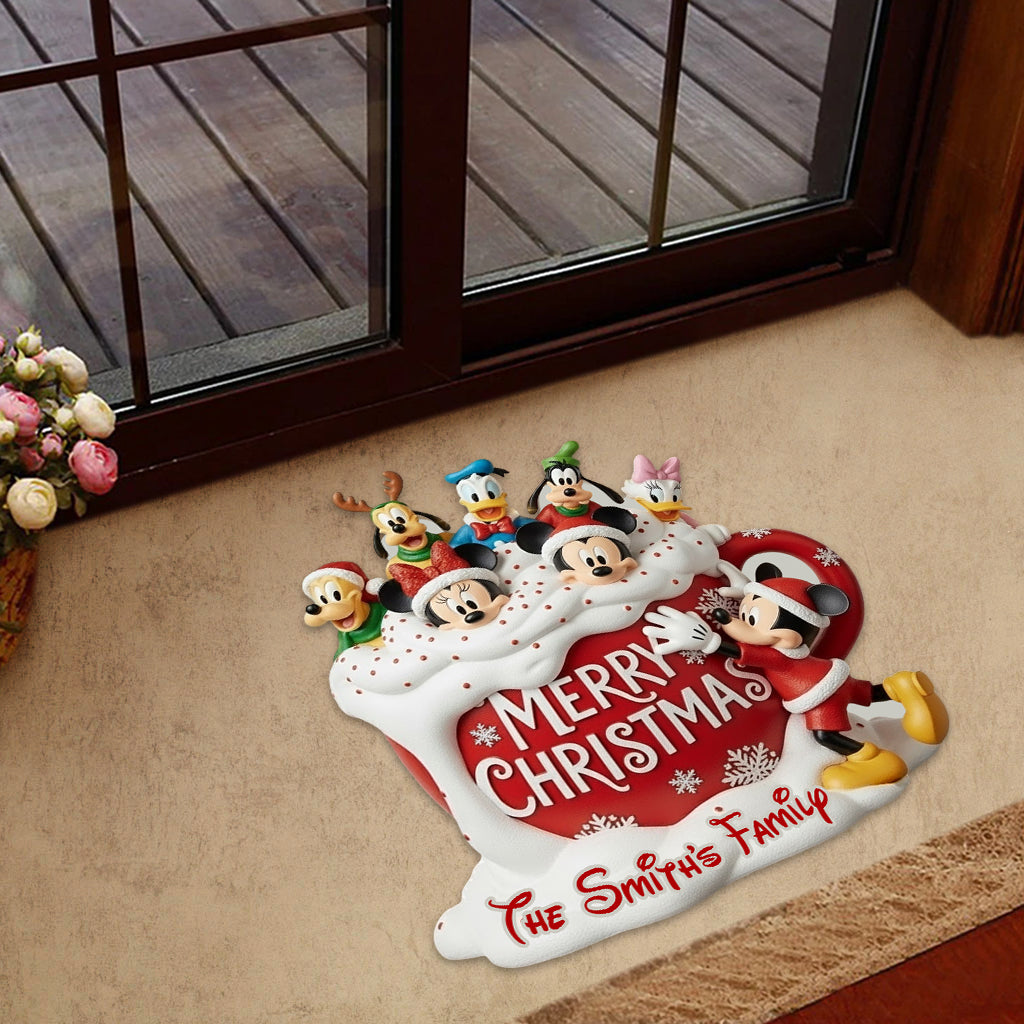 Personalized Disney Mouse Shaped Doormat for Family Holiday Gift Shaped Doormat GradoCreations