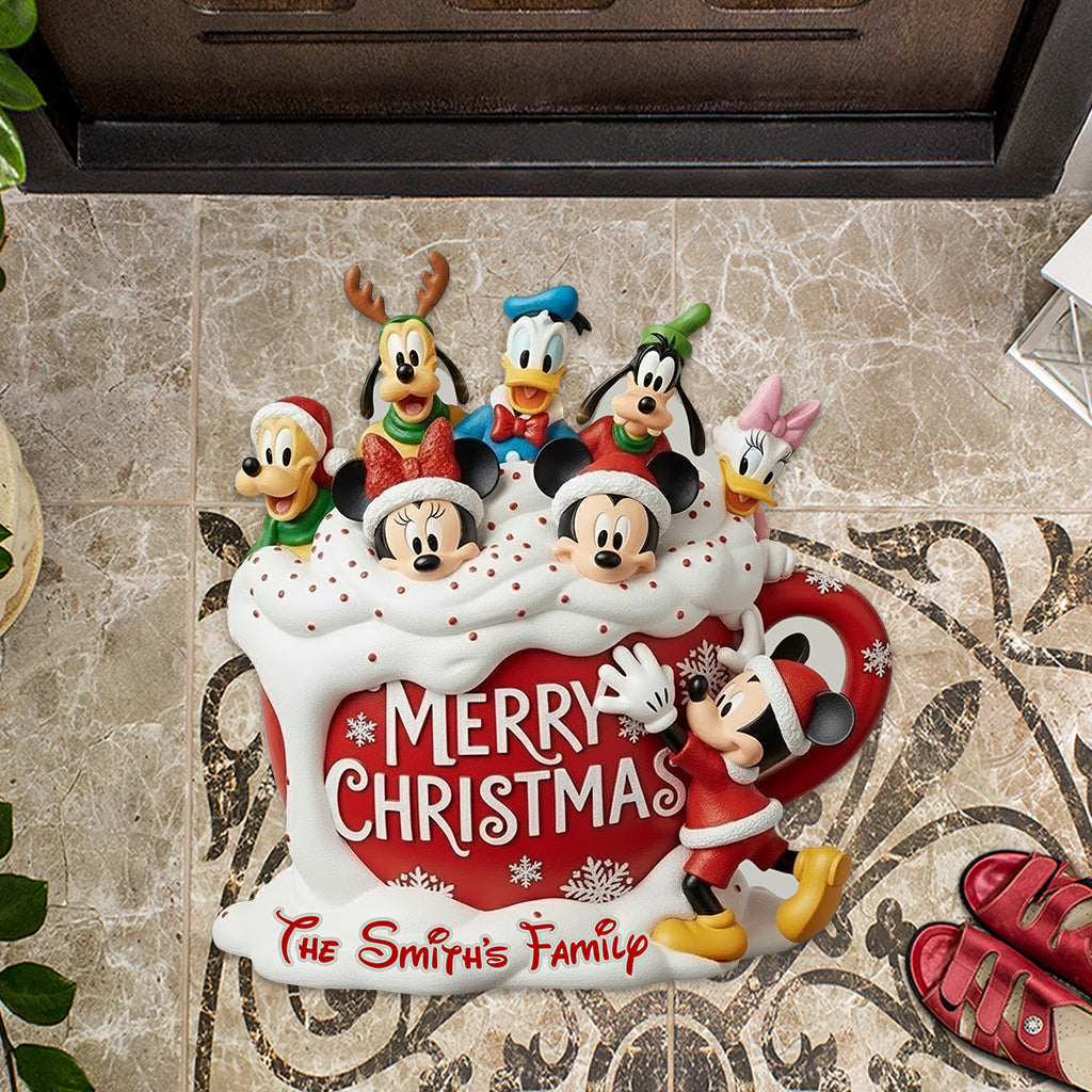 Personalized Disney Mouse Shaped Doormat for Family Holiday Gift Shaped Doormat GradoCreations