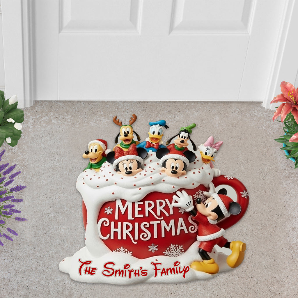 Personalized Disney Mouse Shaped Doormat for Family Holiday Gift Shaped Doormat GradoCreations