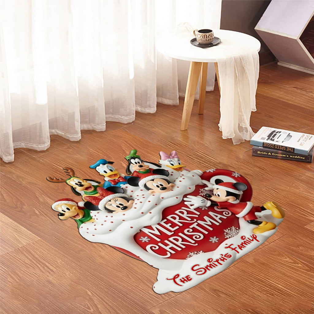 Personalized Disney Mouse Shaped Doormat for Family Holiday Gift Shaped Doormat GradoCreations
