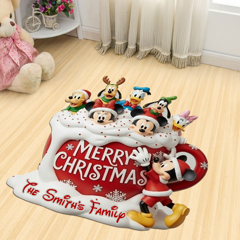 Personalized Disney Mouse Shaped Doormat for Family Holiday Gift Shaped Doormat GradoCreations