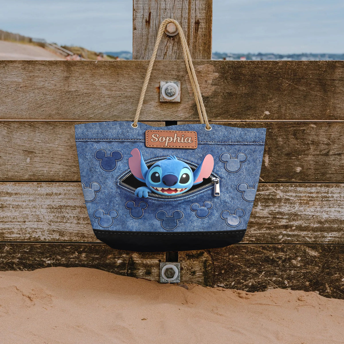 Personalized Ohana Beach Bag Custom Name Canvas Tote Gift Beach Bag GradoCreations