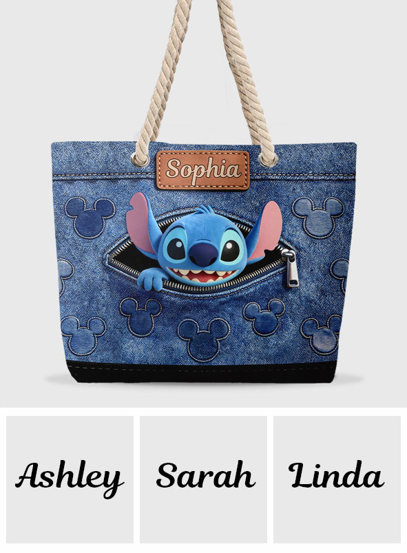 Personalized Ohana Beach Bag Custom Name Canvas Tote Gift Beach Bag GradoCreations