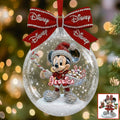 Personalized Disney Mouse Snow Globe Ornament with Bow for Christmas Snow Globe Ornament With Bow GradoCreations