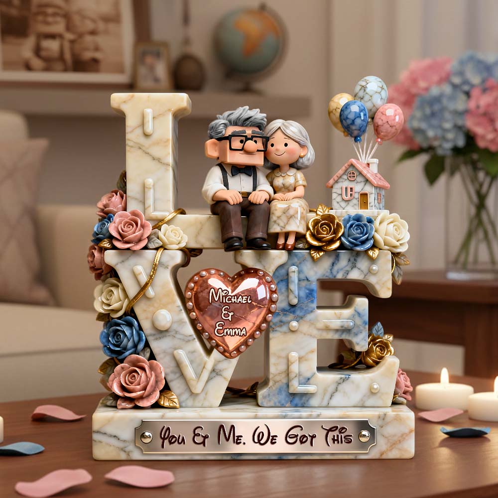 Personalized Acrylic Love Plaque Custom Name Gift for Couples Custom Shaped Acrylic Plaque GradoCreations