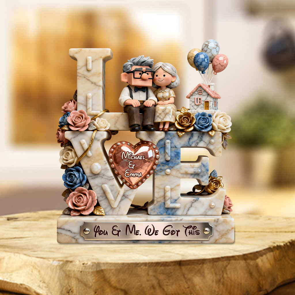 Personalized Acrylic Love Plaque Custom Name Gift for Couples Custom Shaped Acrylic Plaque GradoCreations
