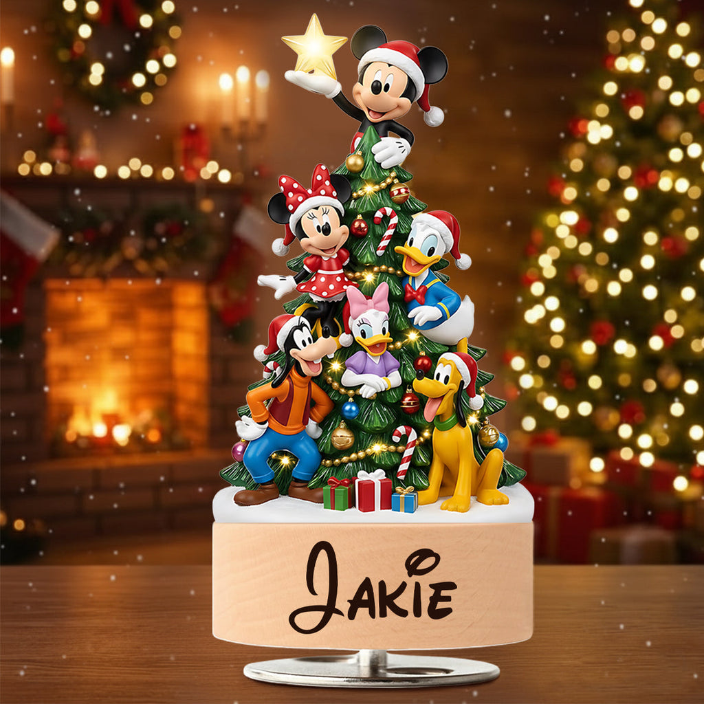 Personalized Mouse Rotating Music Plaque Christmas Gift Rotating Music Plaque GradoCreations