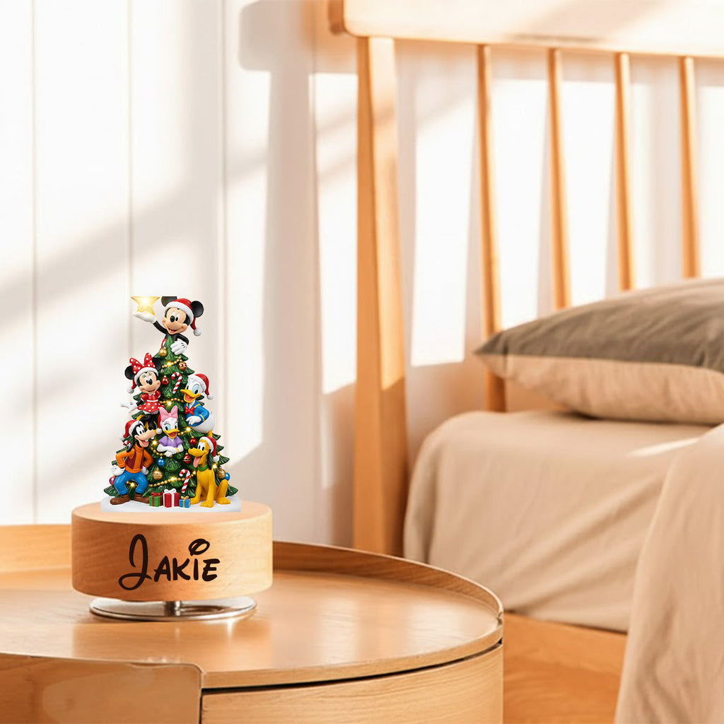 Personalized Mouse Rotating Music Plaque Christmas Gift Rotating Music Plaque GradoCreations