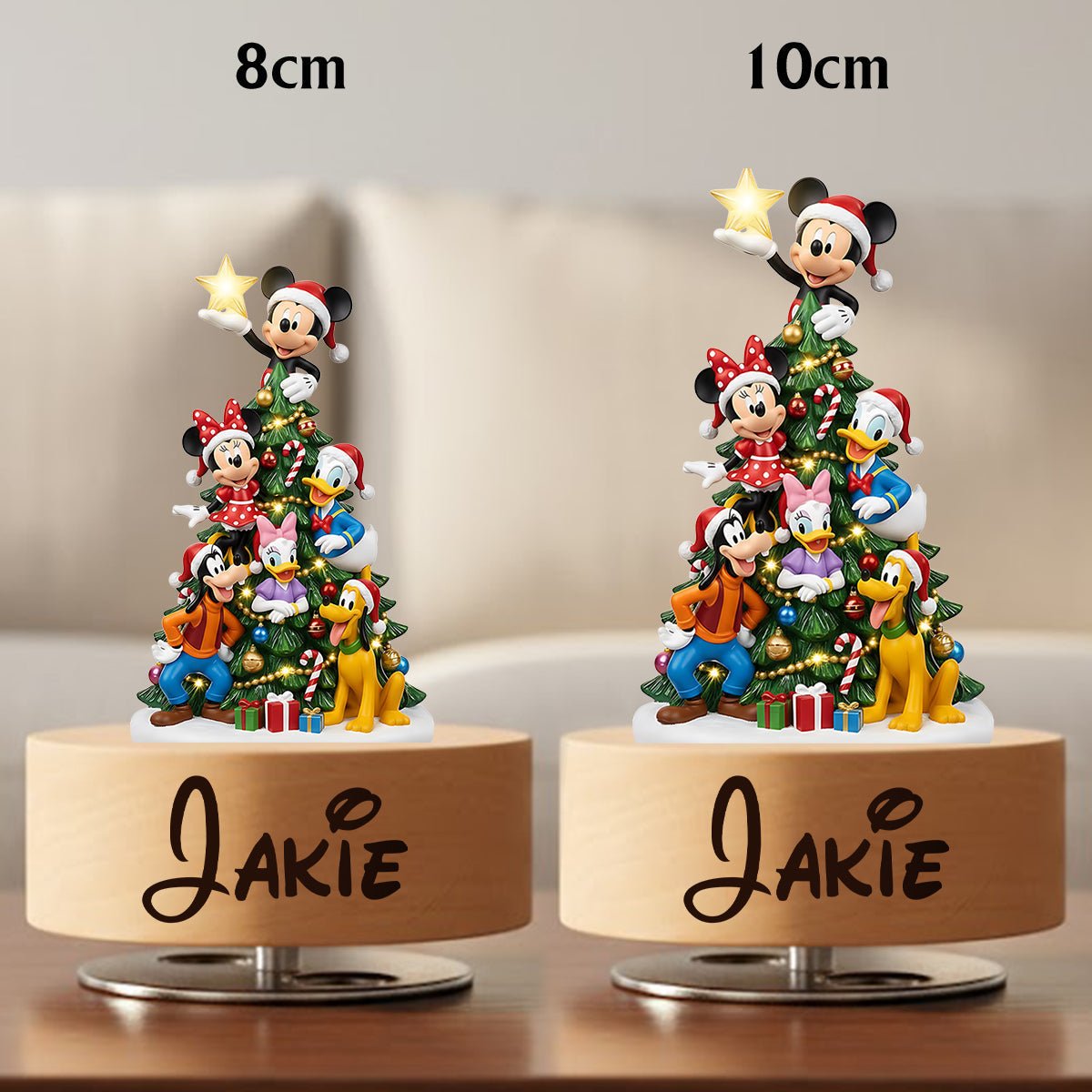 Personalized Mouse Rotating Music Plaque Christmas Gift Rotating Music Plaque GradoCreations