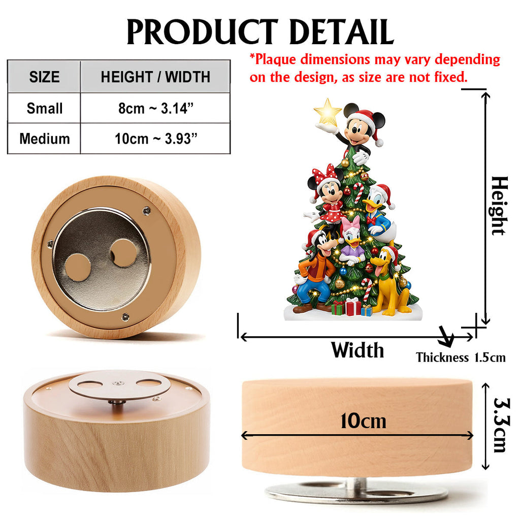 Personalized Mouse Rotating Music Plaque Christmas Gift Rotating Music Plaque GradoCreations