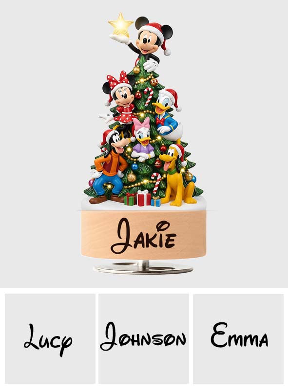 Personalized Mouse Rotating Music Plaque Christmas Gift Rotating Music Plaque GradoCreations