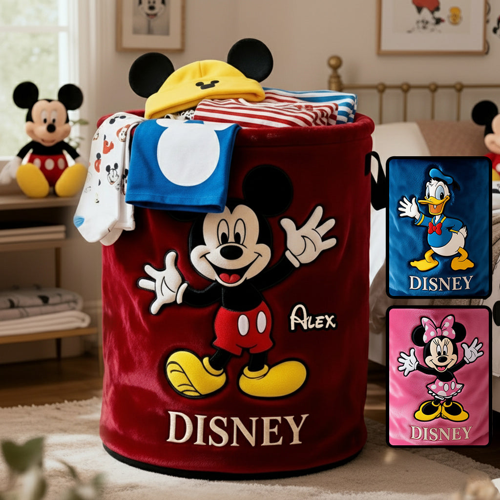 Personalized Mickey Mouse Storage Basket for Kids Laundry Laundry Basket GradoCreations