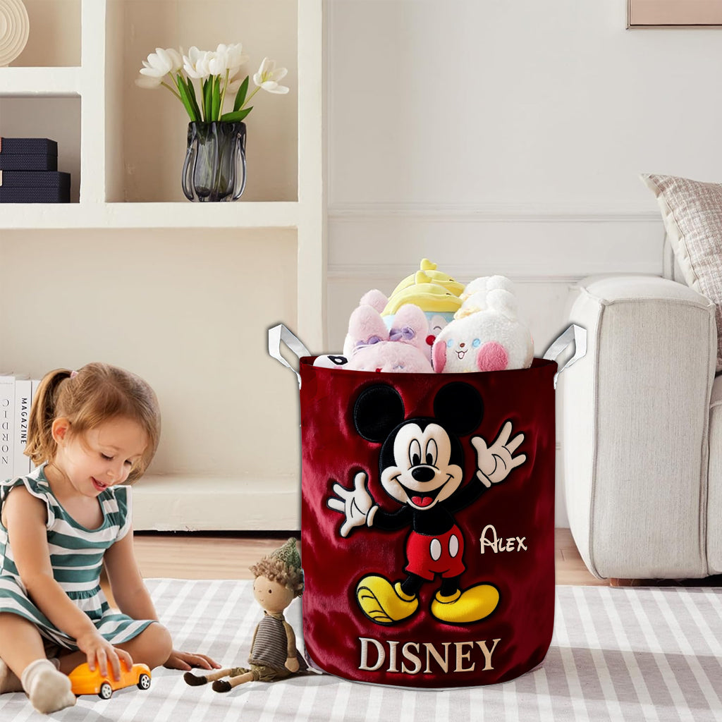 Personalized Mickey Mouse Storage Basket for Kids Laundry Laundry Basket GradoCreations