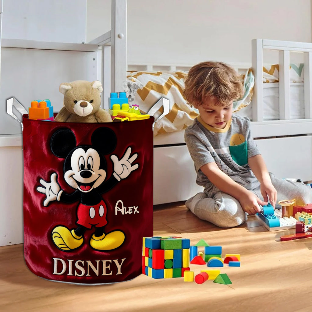 Personalized Mickey Mouse Storage Basket for Kids Laundry Laundry Basket GradoCreations