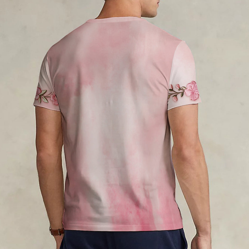 Personalized Floral V-Neck T-Shirt with Winnie the Pooh Design for Bridesmaids Fully Printed V-Neck T-Shirt GradoCreations