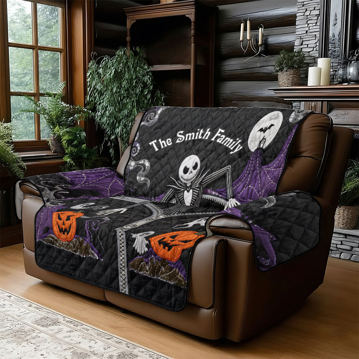 Personalized Nightmare Quilted Couch Cover Custom Family Name Quilted Sofa/Couch Cover GradoCreations