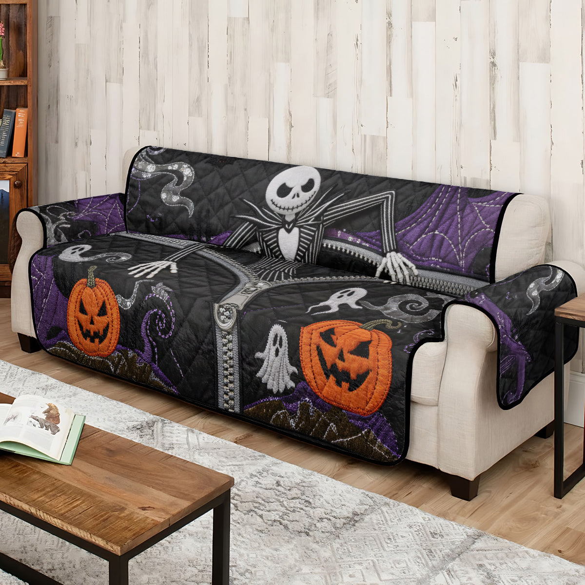 Personalized Nightmare Quilted Couch Cover Custom Family Name Quilted Sofa/Couch Cover GradoCreations