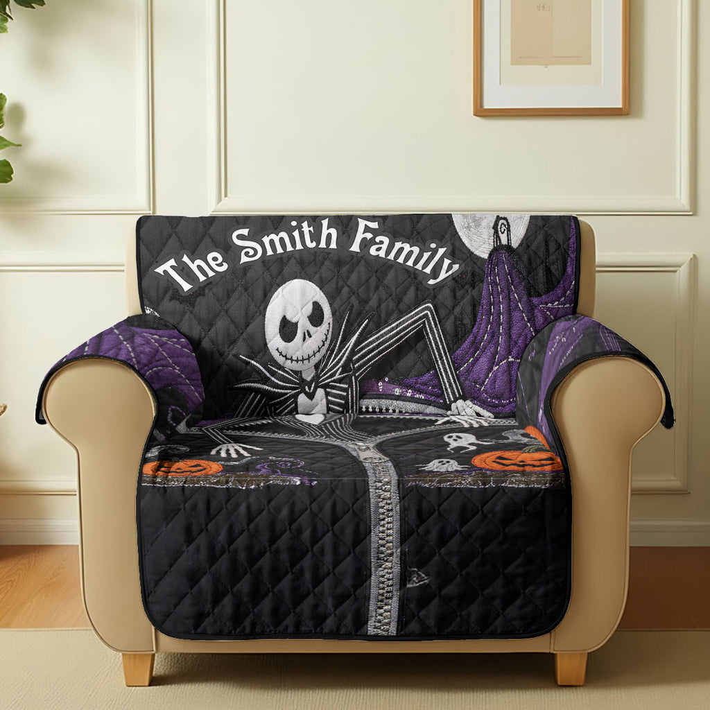 Personalized Nightmare Quilted Couch Cover Custom Family Name Quilted Sofa/Couch Cover GradoCreations