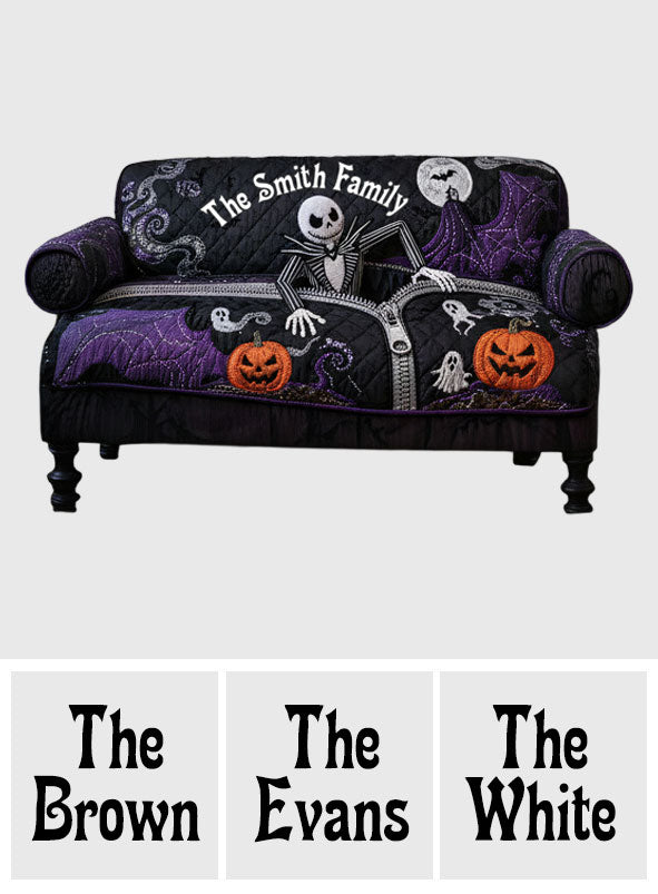 Personalized Nightmare Quilted Couch Cover Custom Family Name Quilted Sofa/Couch Cover GradoCreations