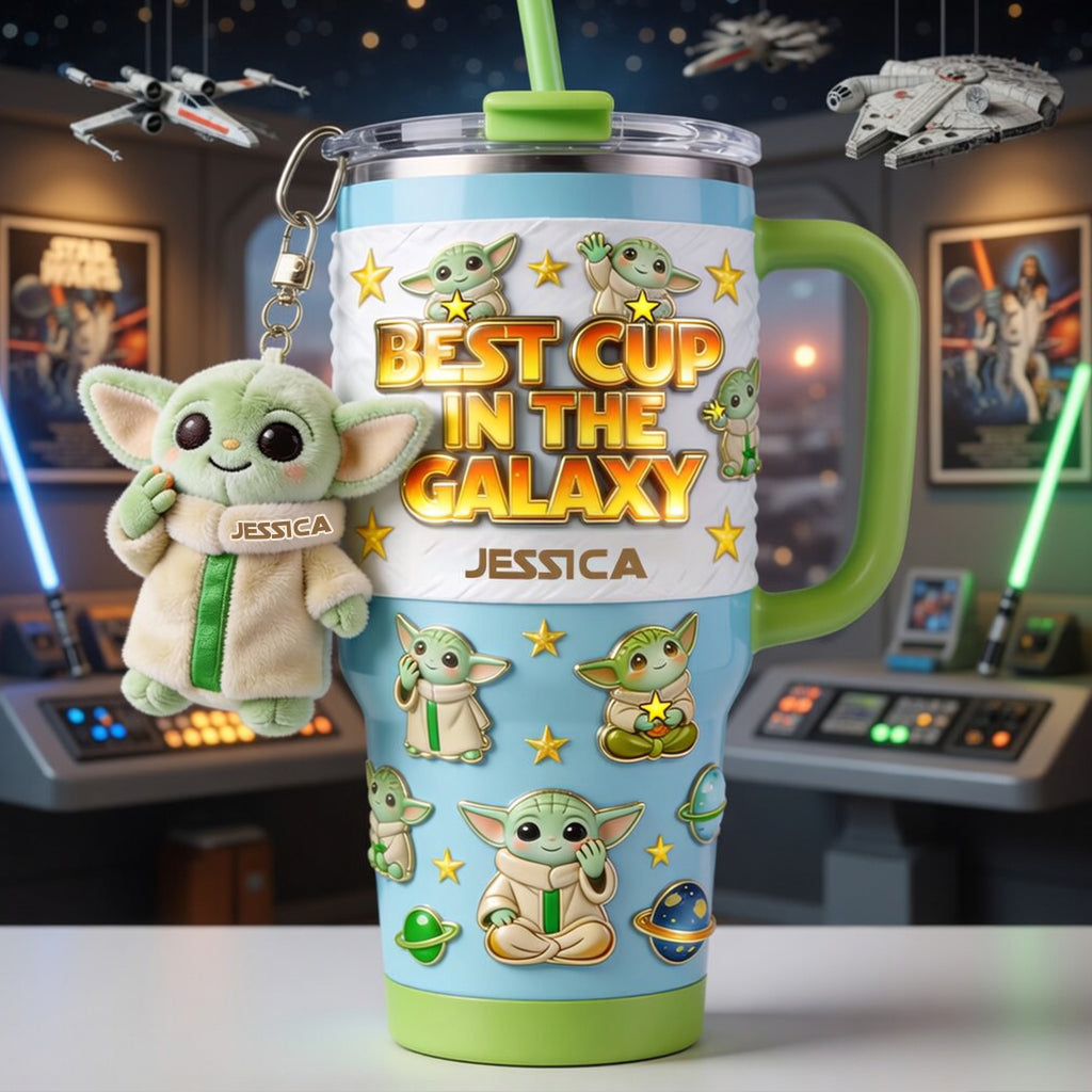 Personalized Tumbler with Plush Charm for Star Wars Fans Tumbler With Plush Charm GradoCreations