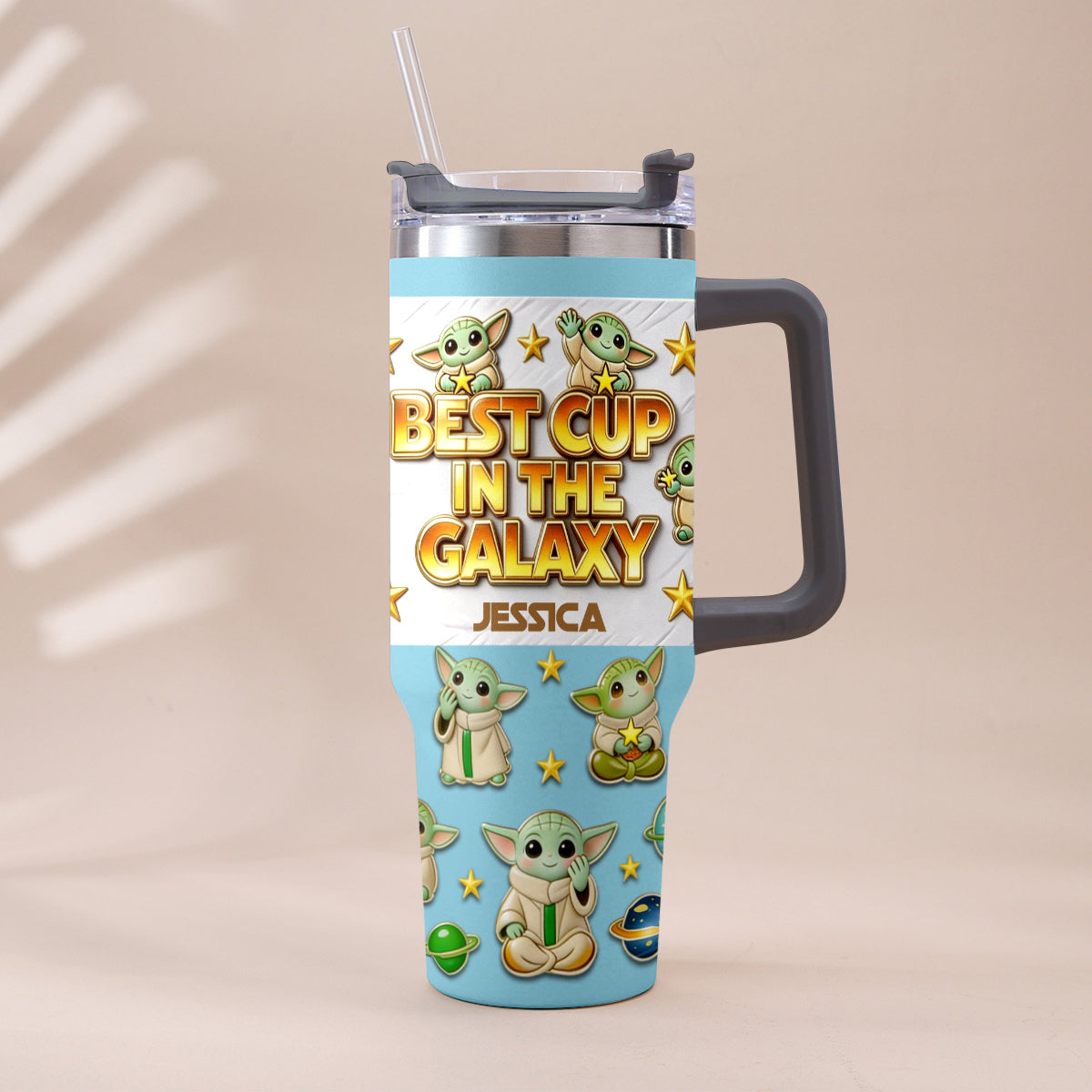 Personalized Tumbler with Plush Charm for Star Wars Fans Tumbler With Plush Charm GradoCreations
