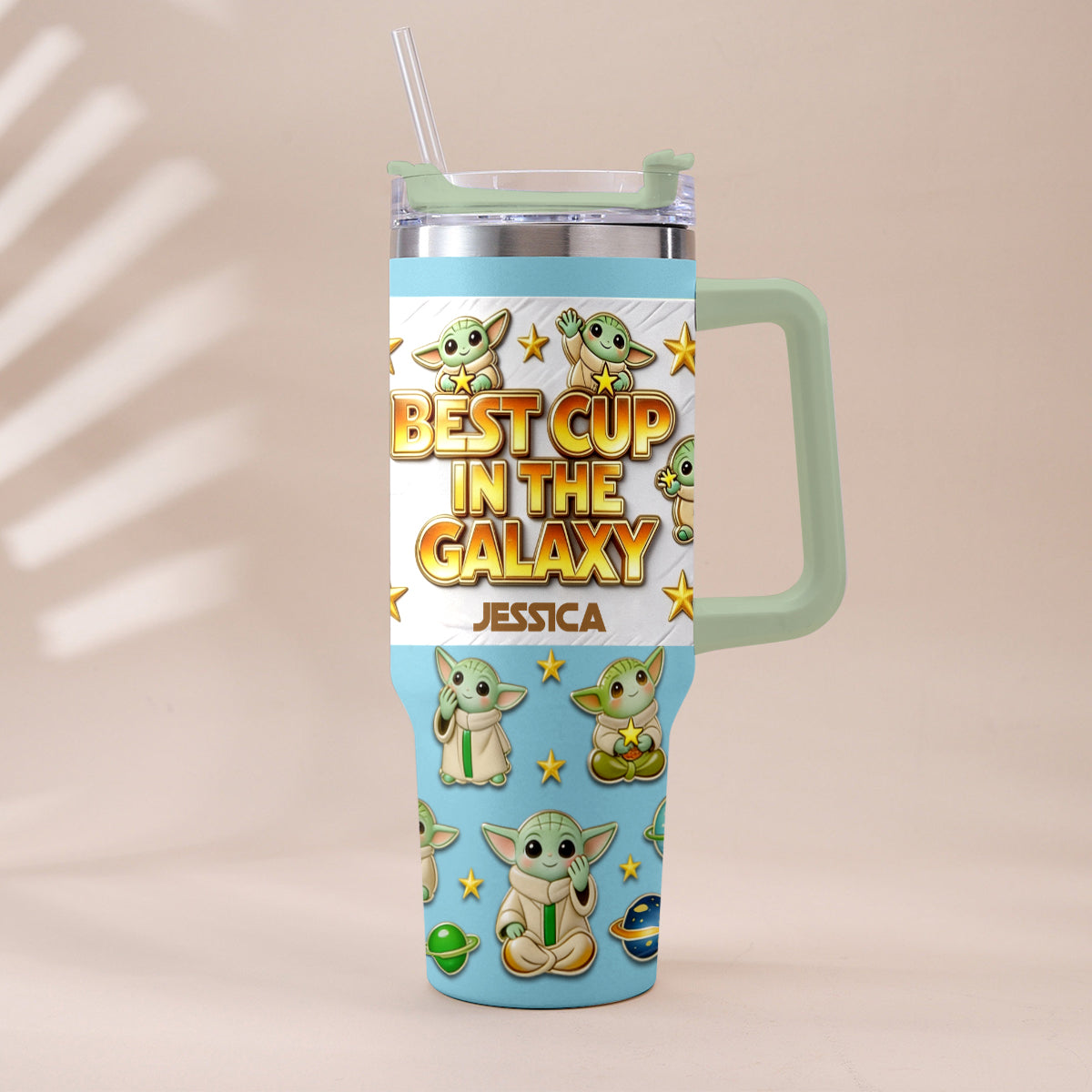 Personalized Tumbler with Plush Charm for Star Wars Fans Tumbler With Plush Charm GradoCreations