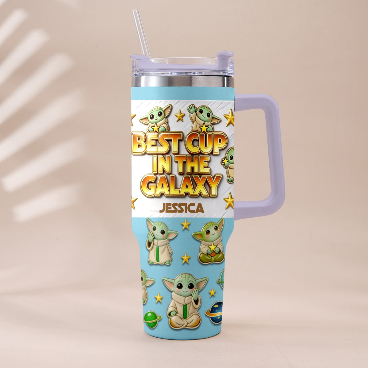 Personalized Tumbler with Plush Charm for Star Wars Fans Tumbler With Plush Charm GradoCreations
