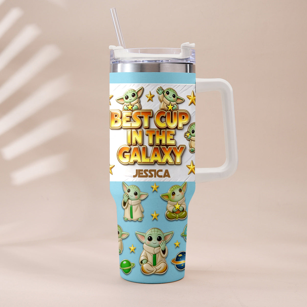 Personalized Tumbler with Plush Charm for Star Wars Fans Tumbler With Plush Charm GradoCreations