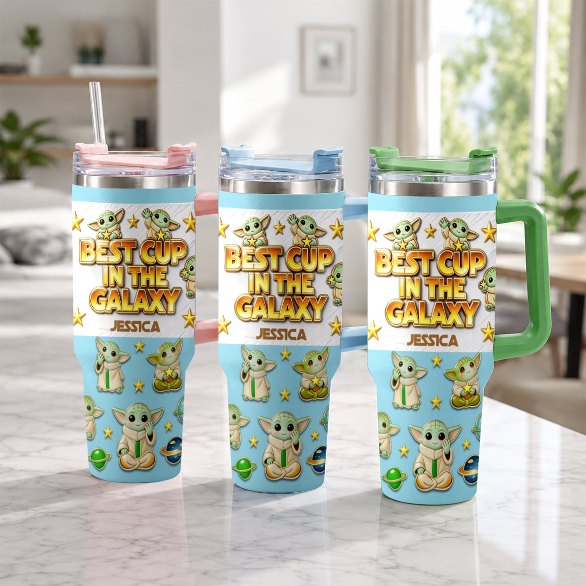 Personalized Tumbler with Plush Charm for Star Wars Fans Tumbler With Plush Charm GradoCreations
