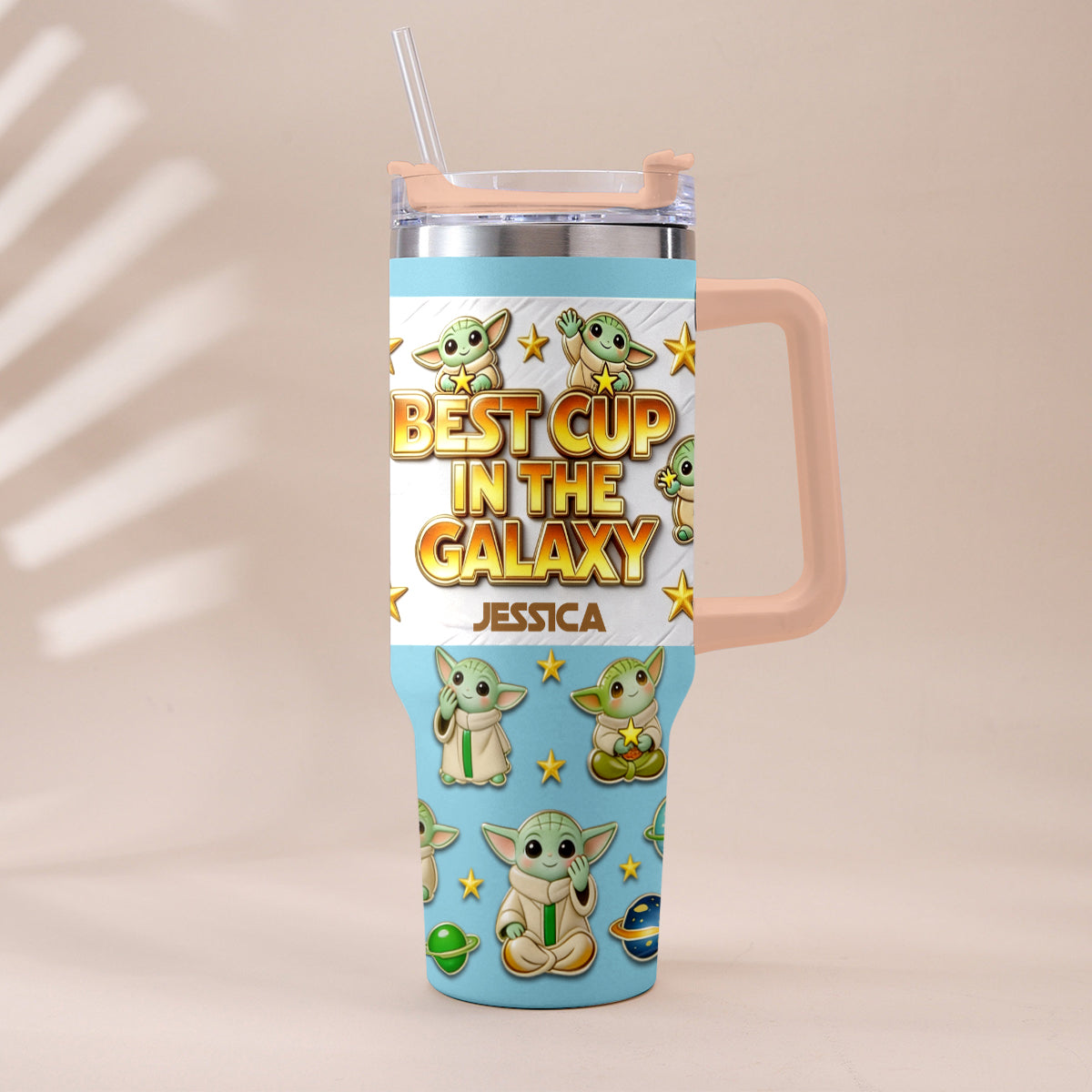 Personalized Tumbler with Plush Charm for Star Wars Fans Tumbler With Plush Charm GradoCreations