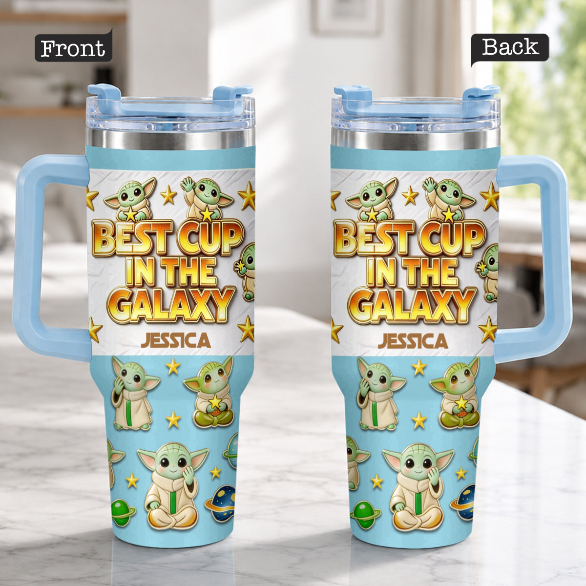 Personalized Tumbler with Plush Charm for Star Wars Fans Tumbler With Plush Charm GradoCreations