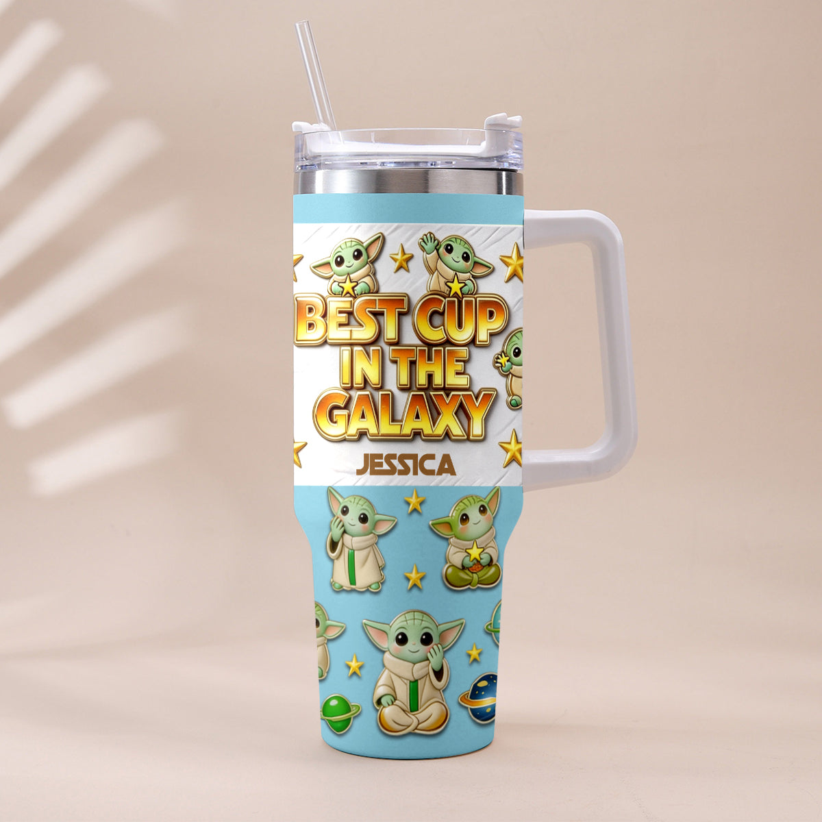 Personalized Tumbler with Plush Charm for Star Wars Fans Tumbler With Plush Charm GradoCreations
