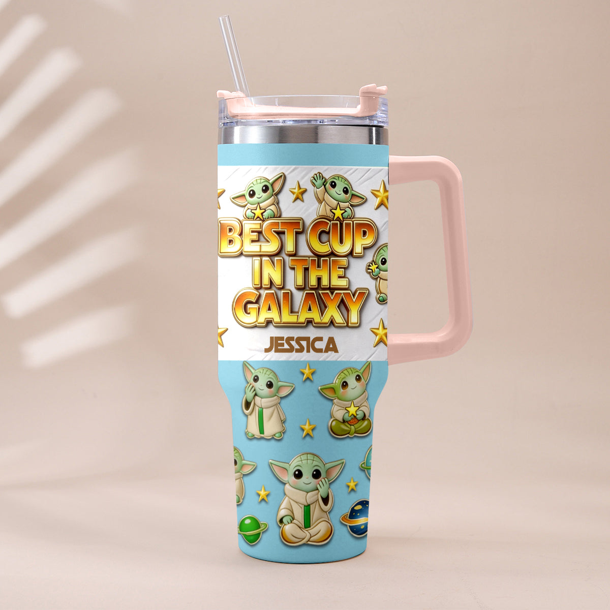 Personalized Tumbler with Plush Charm for Star Wars Fans Tumbler With Plush Charm GradoCreations
