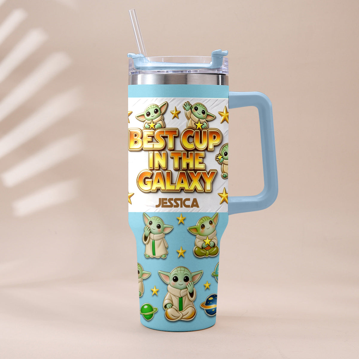 Personalized Tumbler with Plush Charm for Star Wars Fans Tumbler With Plush Charm GradoCreations