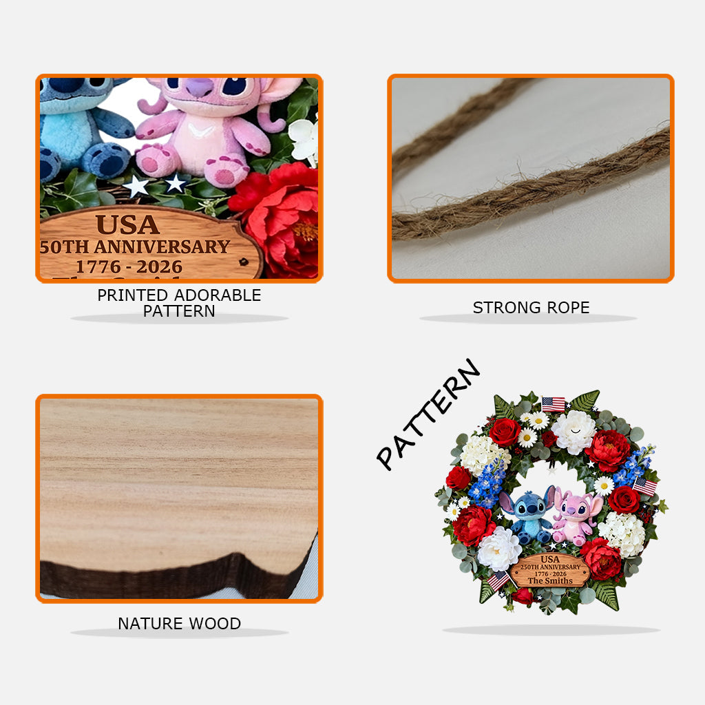 Personalized Ohana Custom Wood Sign with Patriotic Design for Family Wood Sign GradoCreations