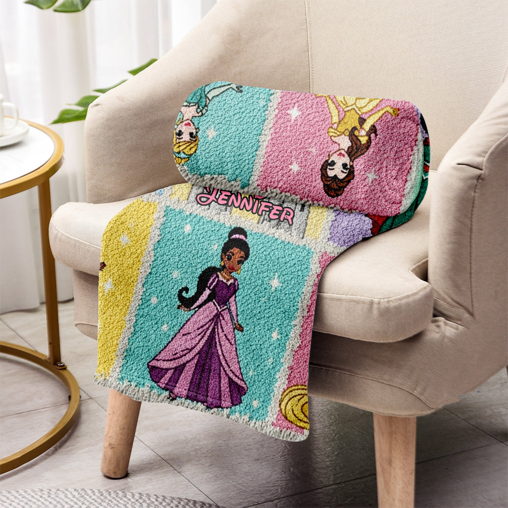 Personalized Princess Blanket Soft Flannel Gift for Kids Blanket GradoCreations