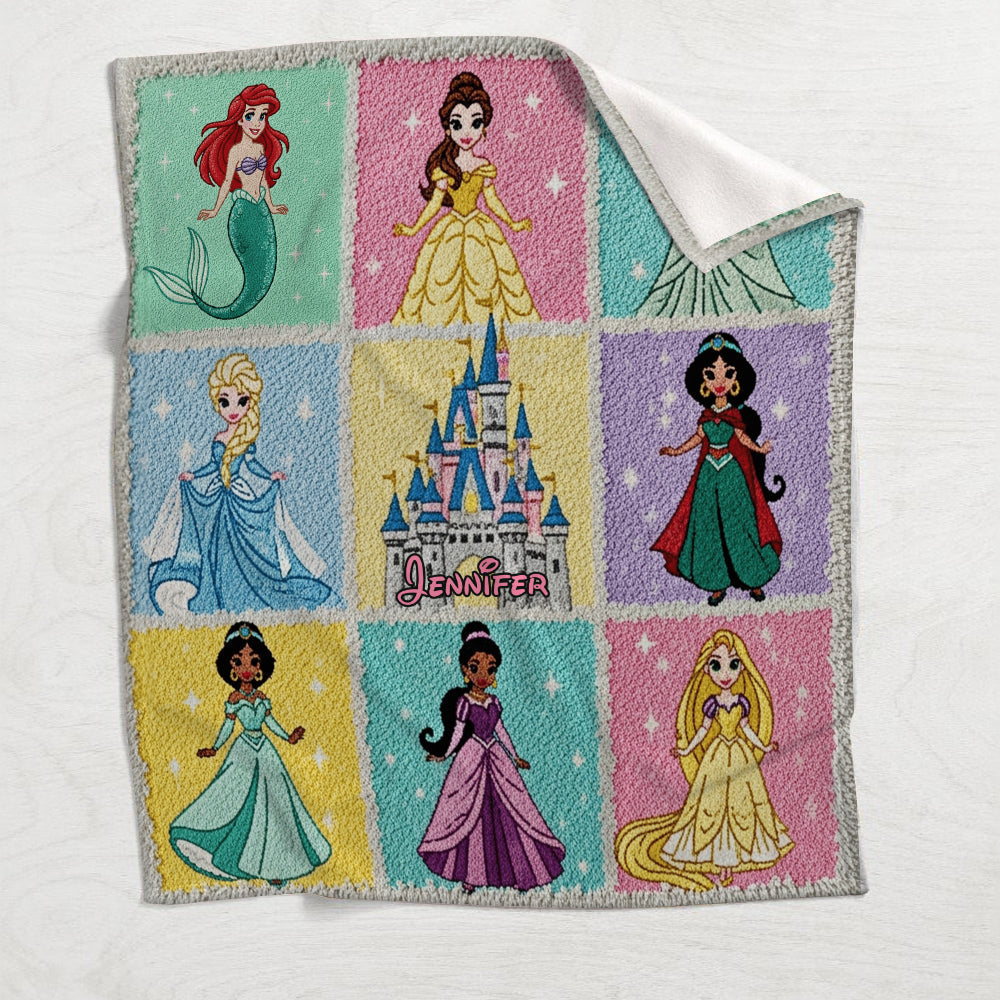 Personalized Princess Blanket Soft Flannel Gift for Kids Blanket GradoCreations