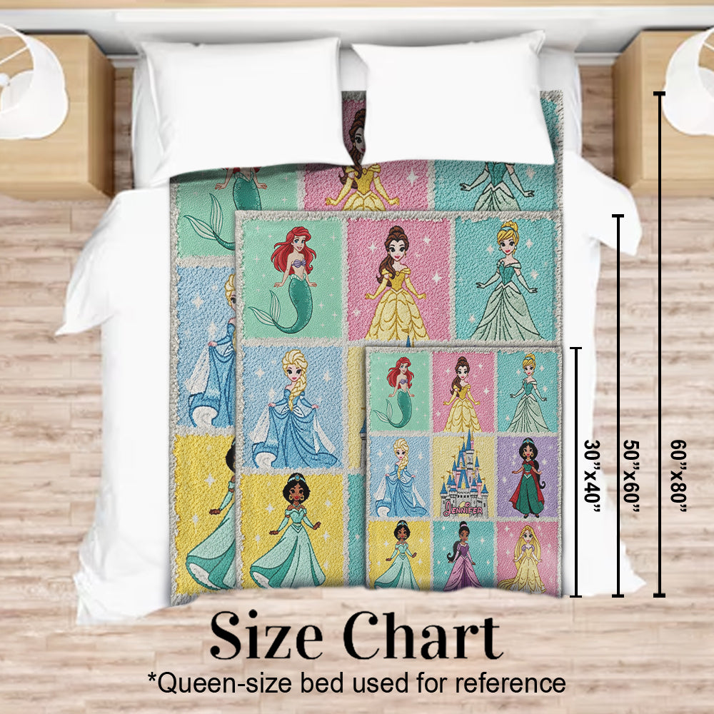 Personalized Princess Blanket Soft Flannel Gift for Kids Blanket GradoCreations