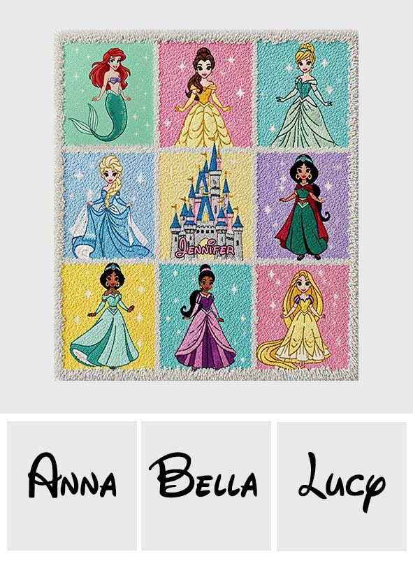 Personalized Princess Blanket Soft Flannel Gift for Kids Blanket GradoCreations