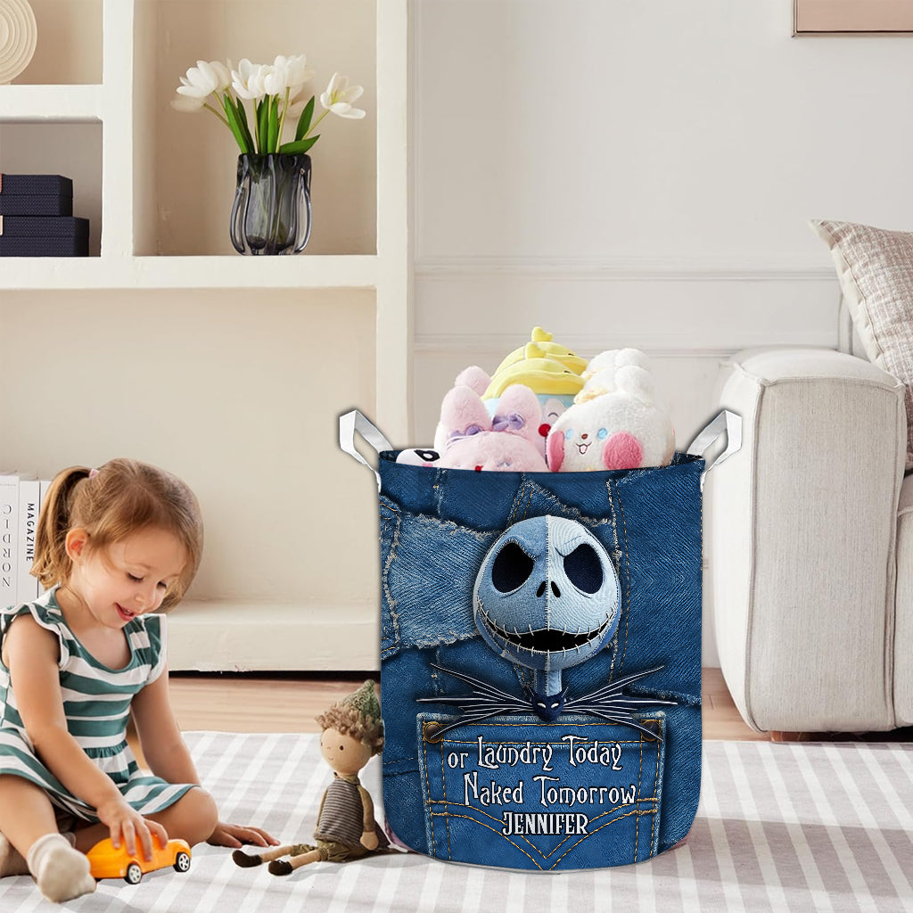 Personalized Nightmare Storage Basket Custom Name Laundry Basket Gift for Her Laundry Basket GradoCreations