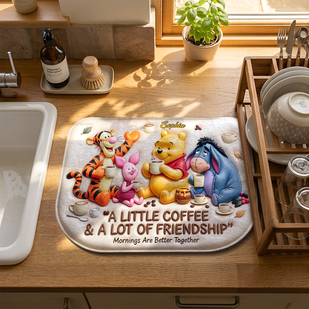 Personalized Drying Mat with Friends Design for Coffee Lovers Drying Mat GradoCreations