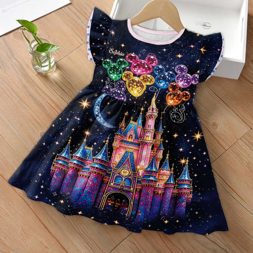 Personalized Magical Castle Dress Custom Name Gift for Kids Kid Dress GradoCreations