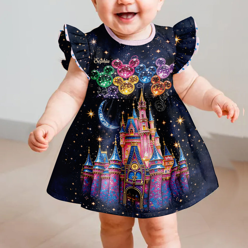 Personalized Magical Castle Dress Custom Name Gift for Kids Kid Dress GradoCreations