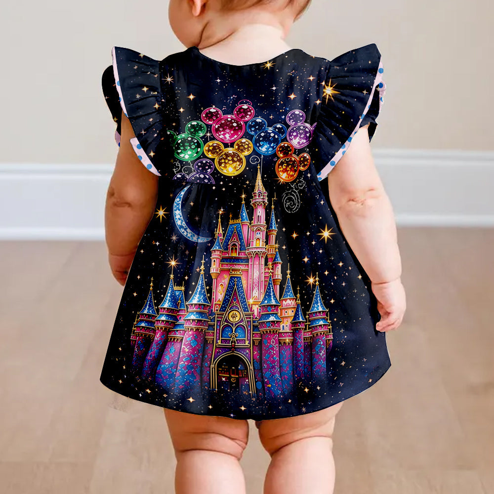 Personalized Magical Castle Dress Custom Name Gift for Kids Kid Dress GradoCreations