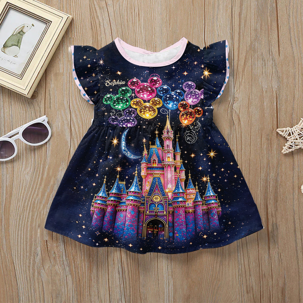 Personalized Magical Castle Dress Custom Name Gift for Kids Kid Dress GradoCreations